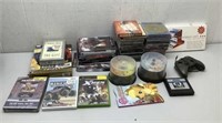Music and DVD  lot and  couple games 2 holders