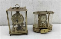 * (2) Anniversary Clocks Mantel  or Shelf Glass