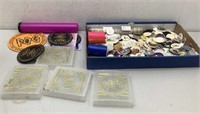 Large lot of Pogs and containers