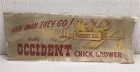Vtg Occident Chick Grower paper advertising Very