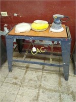 Metal and Wood Work Table with Buffer and Pads