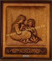 JOHN BREWAY - PANEL CARVING OF TWO YOUNG GIRLS