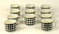 SET OF ELEVEN SWEDISH RED TOP COFFEE CUPS
