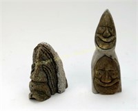 TWO SIX NATIONS STONE CARVINGS - GEORGE HENRY  ETC