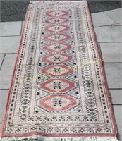 PINK AND CREAM WOOL RUNNER