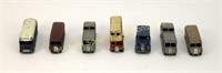 SIX DINKY TOYS DIE CAST BUSES AND ONE TRUCK