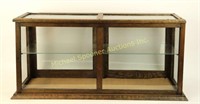 OAK AND GLASS COUNTRY STORE TABLE TOP DISPLAY CASE