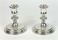 PAIR BIRKS STERLING WEIGHTED CANDLESTICKS