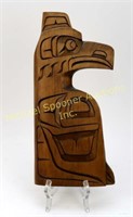 T. WHONNOCK - CEDAR PANEL RAVEN CARVING