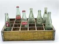 Vintage Coca-Cola Crate with (6) Coke and Dr.