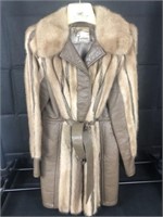 Ladies Mink & Leather coat By Florida Fur Fashions