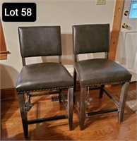 A pair of counter hheight bar stools