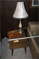 Jewelry Box, Vintage Lamp & Pair of End Tables