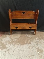 Wooden bench With hearts38×35×11
