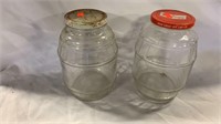Two smaller pickle jars
