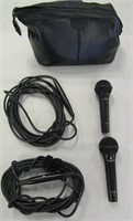 2 Audio Spectrum AS-400 Micro Phones & Leather Bag