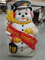 Vintage Snowman "Season's Greetings" Window