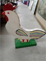 Contemporary Painted Rooster Form Figure