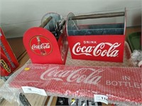 Coca Cola Sign & (2) Utensil Holders and Flatware