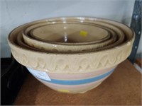 (4) Graduated Yelloware Mixing Bowls