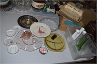 Homestead Glass Snack Sets, Plates, Vases