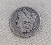 1892 Carson City Morgan silver dollar
