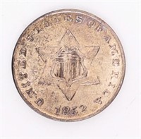 Coin 1852 U.S. Three Cent Silver in BU
