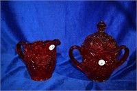 2 Piece Ruby Red Dalzell Viking Glassware