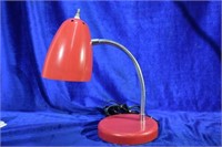 Vintage Goose Neck Red Lamp