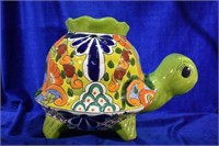 Talavera Mexican Pottery Turtle - Large Planter