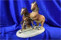 Double Porcelain Horse Statue