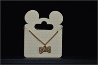New Disney Faux Pearl Bow Tie Necklace