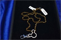 New Disney Gold Crystal and Silver Tone Lanyard