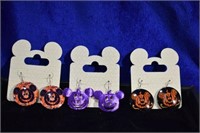 New Disney 3 Pair Halloween Mickey Pierced Earring