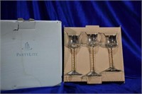Party Lite Trio Set Small, Medium, and Large GOld