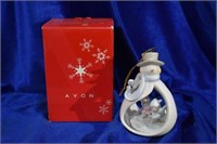 Avon Porcelain Snowman Christmas Tree Ornament