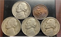 1904 Filipinas Half Centavo; Jefferson Nickels