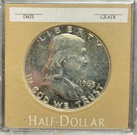 1963 Silver (90%) Franklin Half Dollar (Cameo)