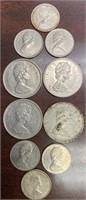 1968 Canadian (4) Quarters and (6) Dimes