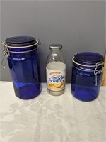Blue Glass Storage Jars