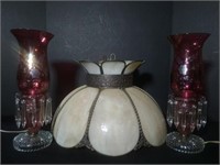 Cranberry Glass Lamps & Lighting Fixture