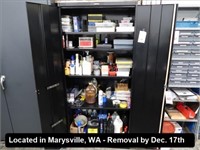 LOT, ASSORTED SHOP SUPPLIES IN THIS CABINET W/3'L