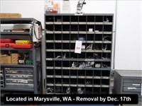 LOT, ASSORTED HARDWARE IN THIS HARDWARE CABINET