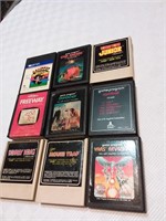 9 Vintage Atari Game Cartridges