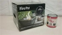 Ceramic Fire Pot Appears Unused & Fire Gel