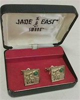 1960s Chinese Cufflinks Jade East By Swank