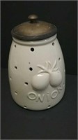 Ceramic Onion Jar With Brass Top