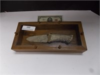 Homemade Arrowhead Knife in Case - 1970s Antler*