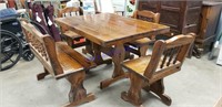 Table with bench seat and chairs