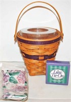 Lilac Handled 1994 Basket w/ Insert, Liner, Tie On